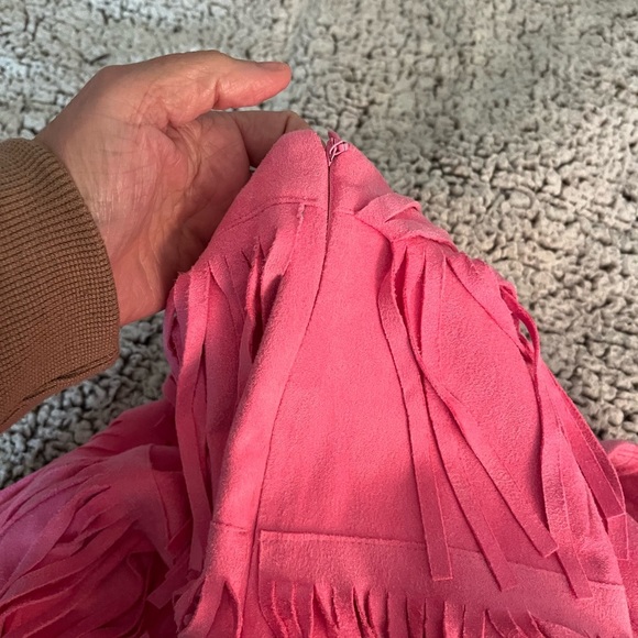 Altar’d State hot pink fringe skirt women’s size small - Picture 3 of 3